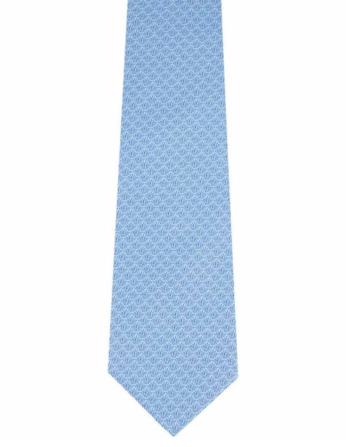 Corbata slim seda azul estampada 1