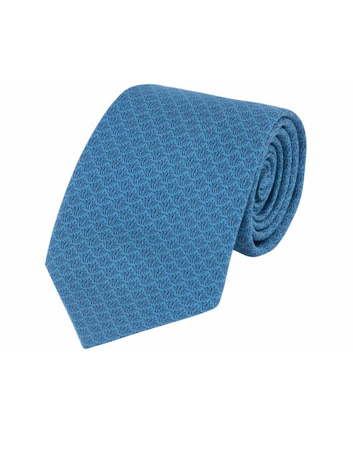 Corbata slim seda turquesa estampada 1