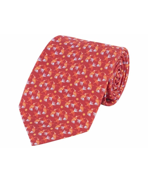 Corbata slim seda roja estampada 1