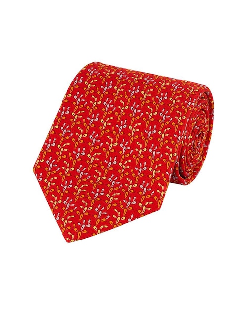 Corbata regular seda roja estampada 1