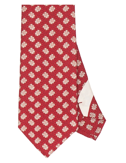 Corbata regular de seda estampado gráfico para hombre 1