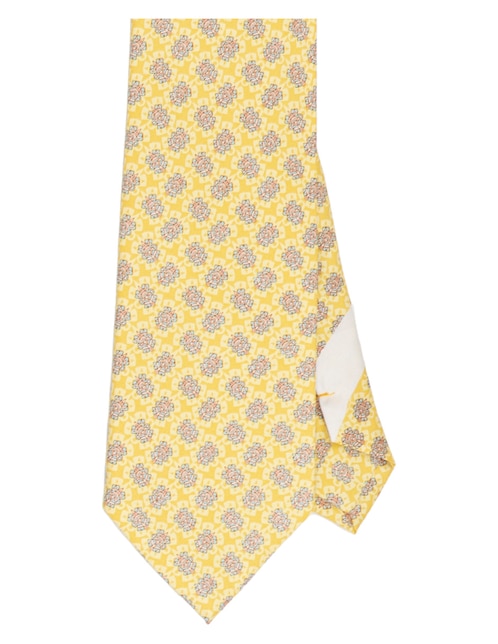Corbata regular de seda estampado gráfico para hombre 1
