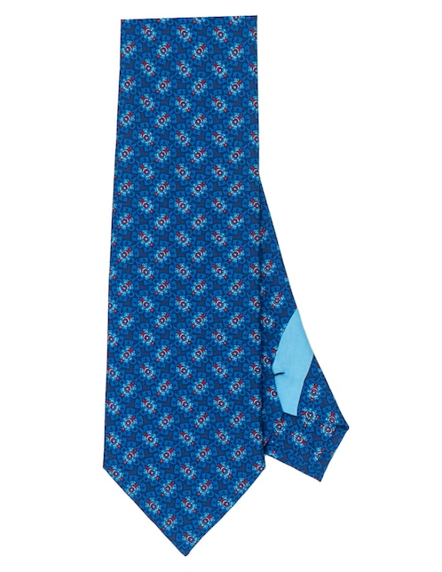 Corbata Pineda Covalin regular de seda estampado gráfico para hombre