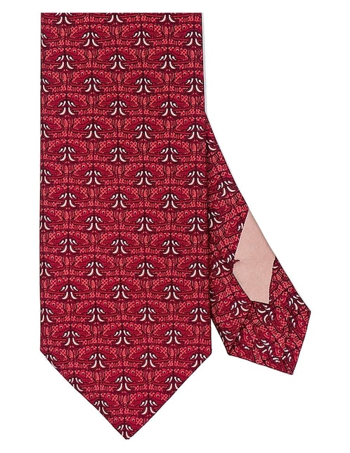 Corbata regular de seda estampado gráfico para hombre 1