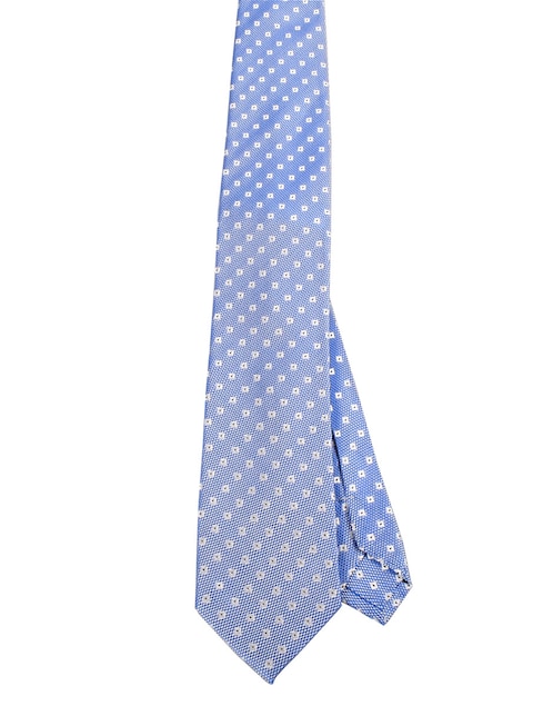 Corbata regular de seda estampado a cuadros para hombre 1