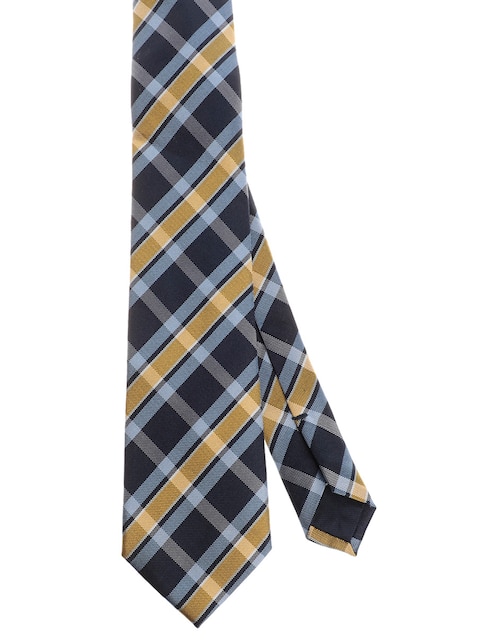 Corbata regular de seda estampado a cuadros para hombre