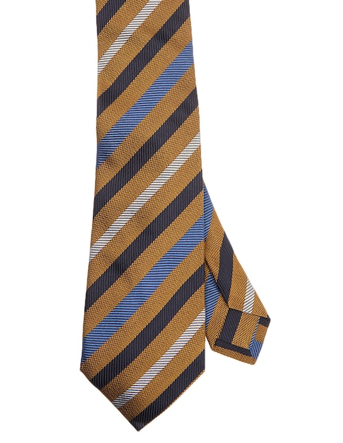 Corbata regular de seda estampado a rayas para hombre 1