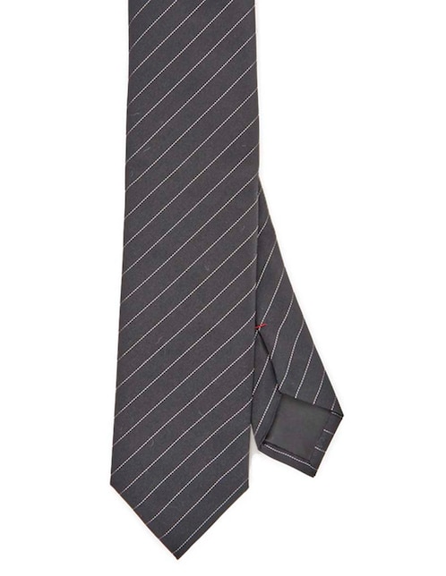 Corbata slim de seda estampado a rayas para hombre 1