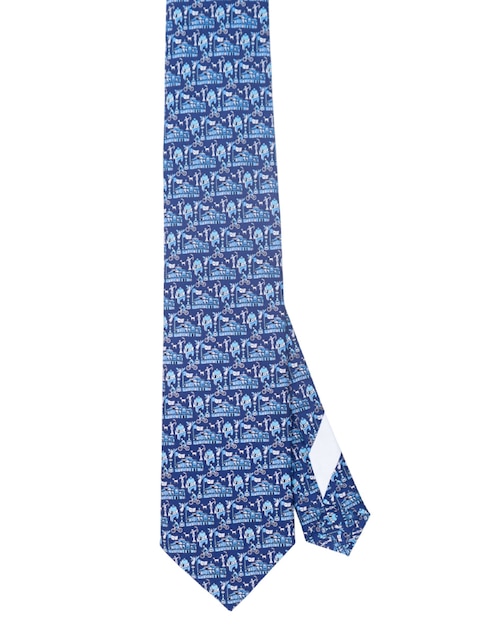 Corbata regular de seda estampada para hombre 1