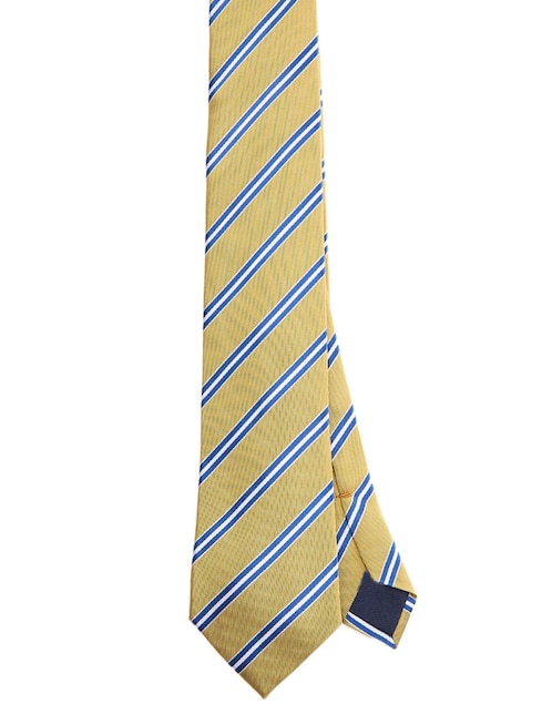 Corbata regular de seda estampado a rayas para hombre 1