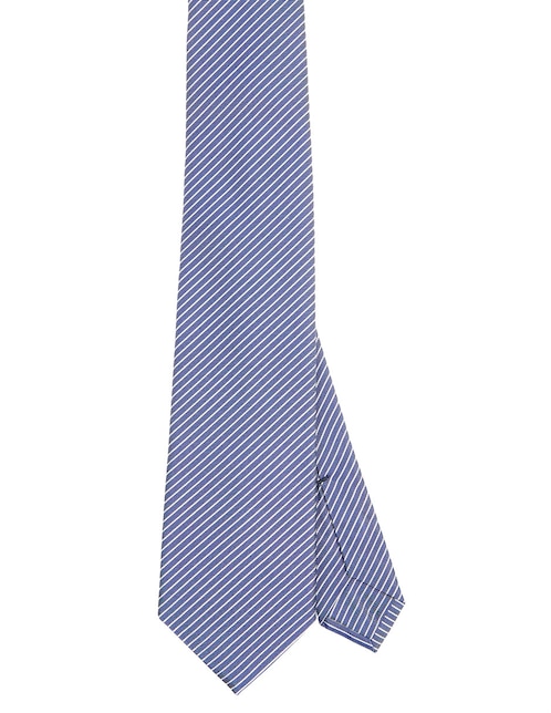 Corbata regular de seda estampado a rayas para hombre 1