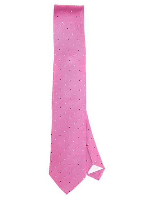 Corbata regular de seda estampado a lunares para hombre 1