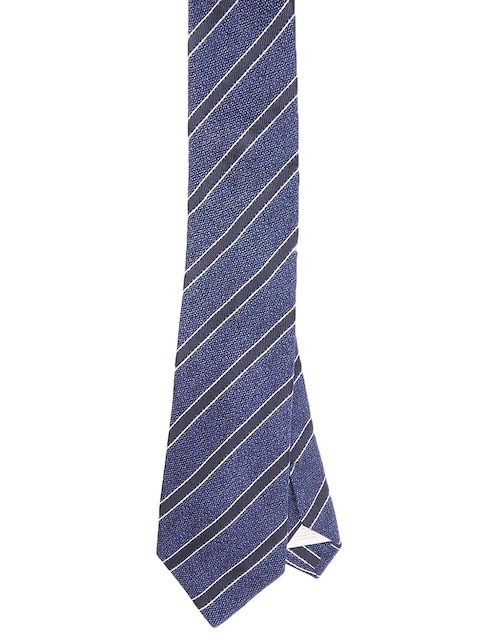 Corbata regular de seda estampado a rayas para hombre 1