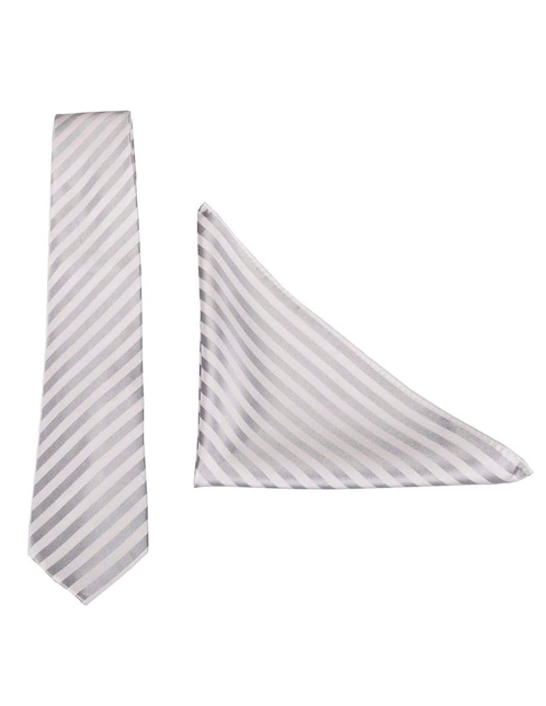 Set de corbata y pañuelo JBE regular estampado a rayas para hombre