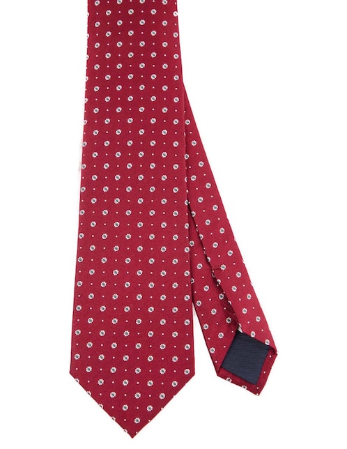 Corbata regular de seda estampado floral para hombre 1