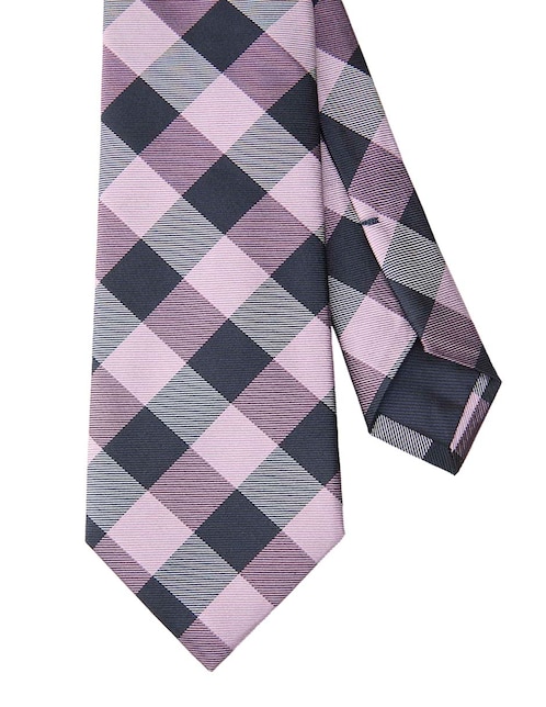 Corbata regular de seda estampado rombos para hombre 1