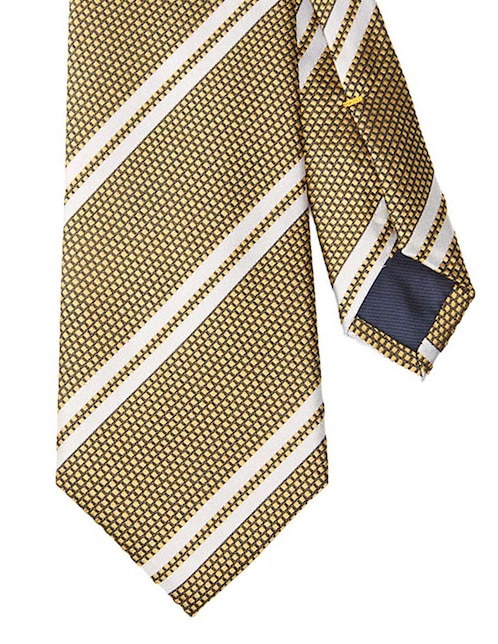 Corbata regular de seda estampado a rayas para hombre 1