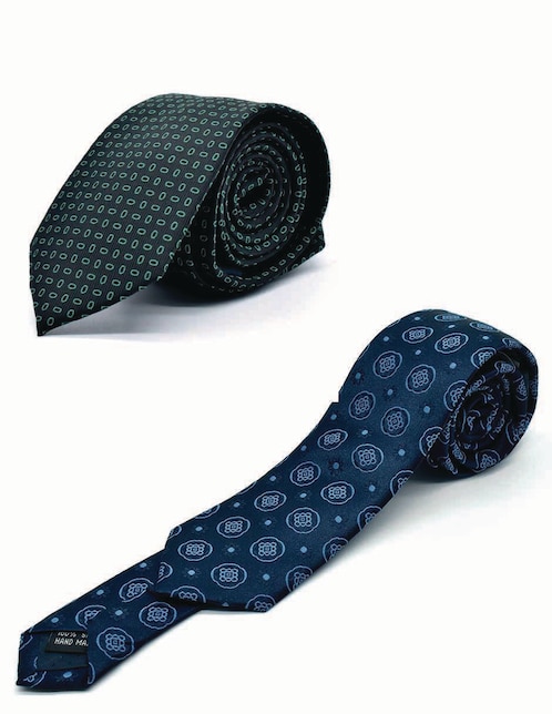 Set corbata U.S. Polo ASSN. slim de seda estampado lunares para hombre
