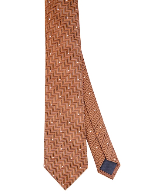 CORBATA SCAPPINO A RAYAS SEDA, NARANJA