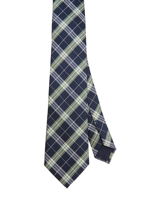Corbata regular de seda estampado a cuadros para hombre 1