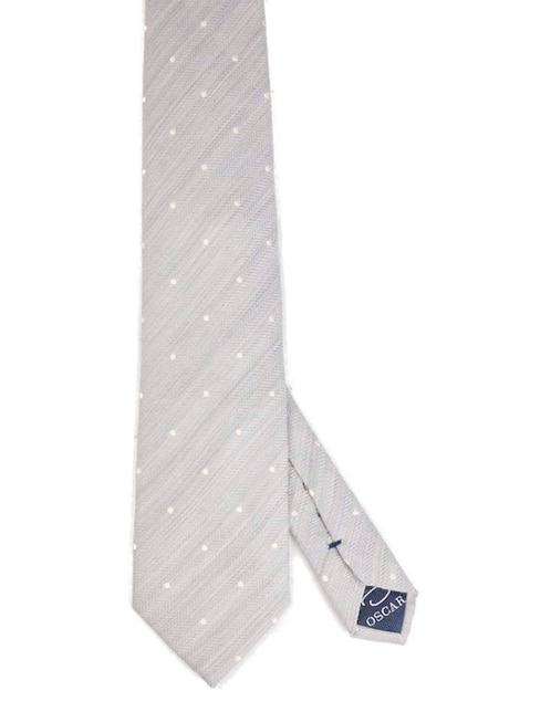 Corbata Oscar de la Renta regular de seda estampado lunares para hombre