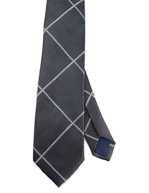 CORBATA TOMMY A CUADROS REGULAR, NEGRO