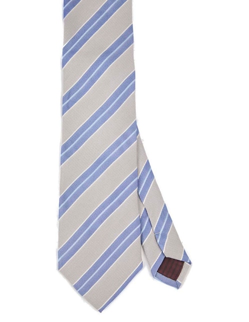 Corbata regular de seda estampado a rayas para hombre 1