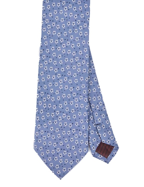Corbata regular de seda estampado floral para hombre 1