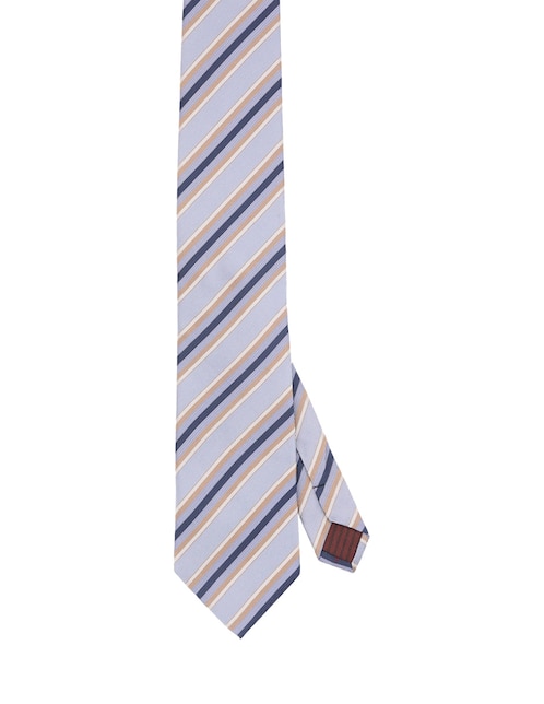 Corbata regular de seda estampado a rayas para hombre 1
