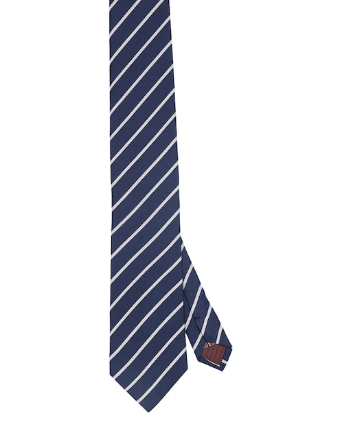 Corbata regular de seda estampado a rayas para hombre 1