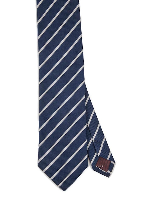 Corbata regular de seda estampado a rayas para hombre 1