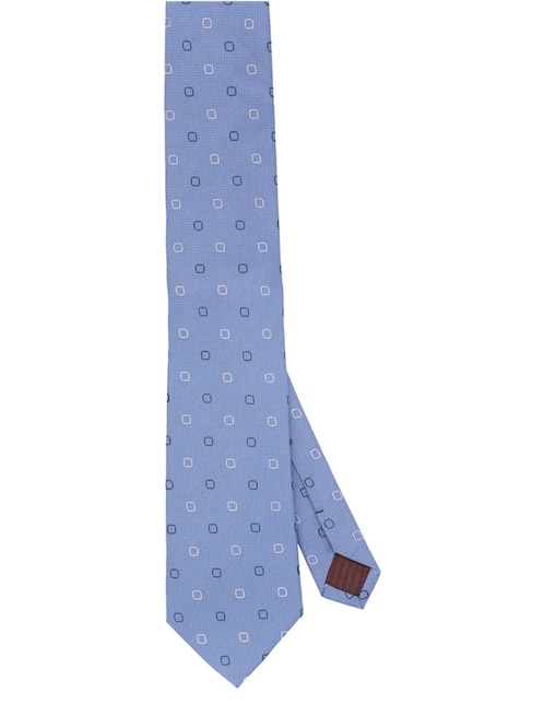 Corbata regular de seda estampado a cuadros para hombre 1