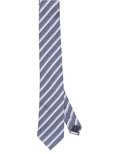 Corbata regular de seda estampado a rayas para hombre 1