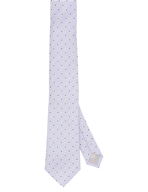 Corbata regular de seda estampado lunares para hombre 1