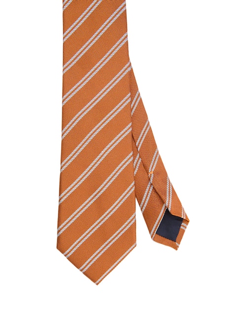 Corbata regular de seda estampado a rayas para hombre 1