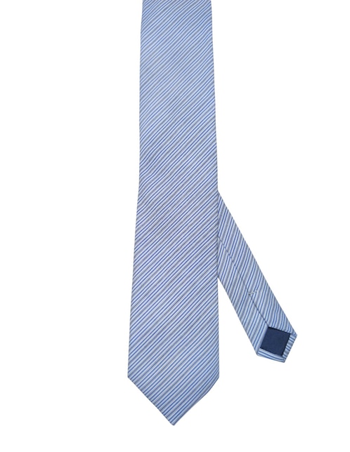 Corbata regular de seda estampado a rayas para hombre 1