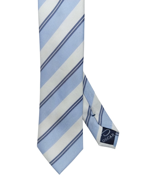 Corbata regular de seda estampado a rayas para hombre 1