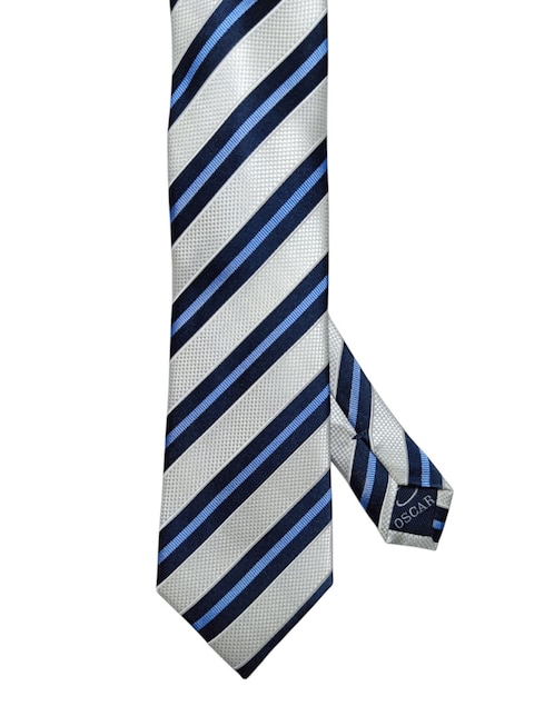 Corbata regular de seda estampada a rayas para hombre 1