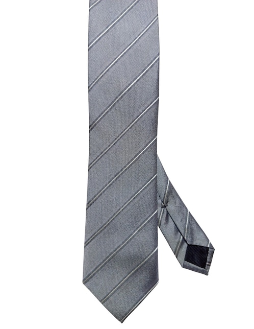 Corbata regular de seda estampado a rayas para hombre 1
