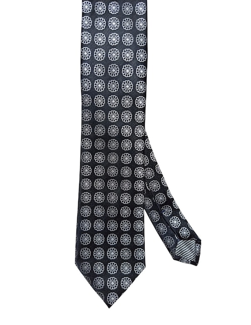Corbata regular de seda estampado floral para hombre 1