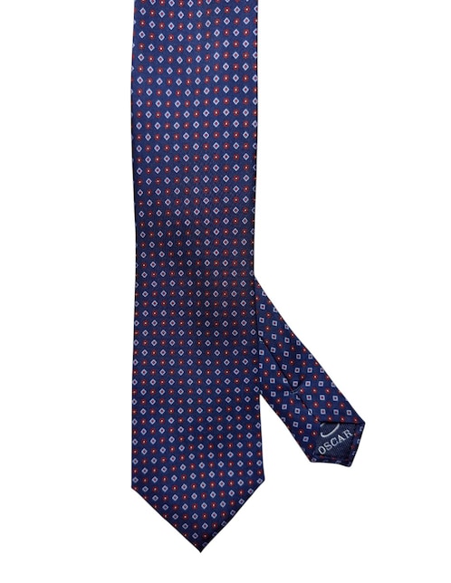 Corbata regular de seda estampado geométrico para hombre 1