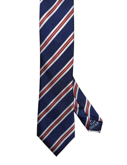Corbata regular de seda estampada a rayas para hombre 1