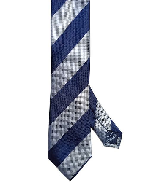 Corbata regular de seda estampada a rayas para hombre 1