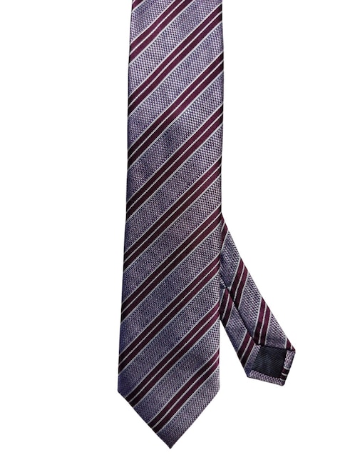 Corbata regular de seda estampado a rayas para hombre 1