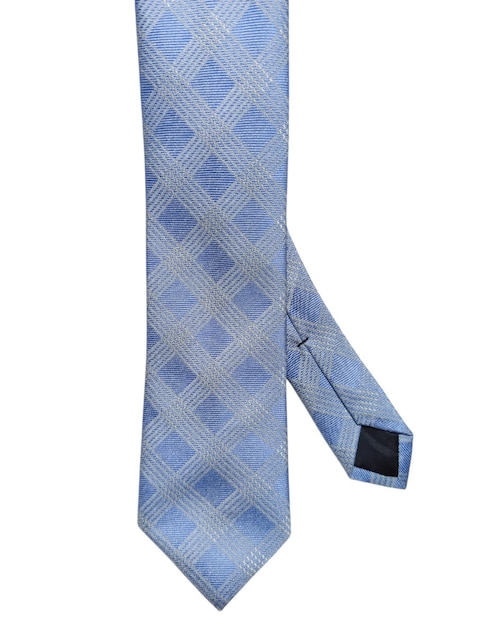 Corbata regular de seda estampado a cuadros para hombre 1