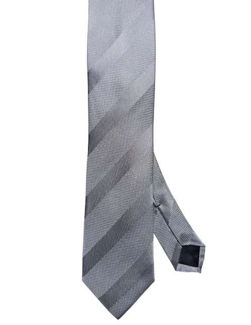 Corbata regular de seda estampado a rayas para hombre 1