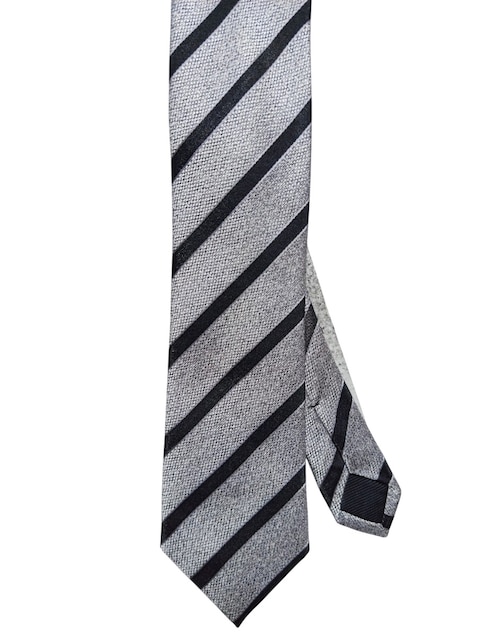 Corbata regular de seda estampado a rayas para hombre 1