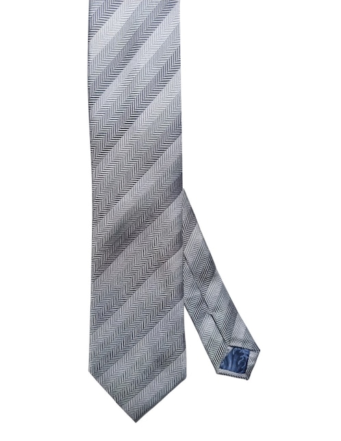 Corbata regular de seda estampado a rayas para hombre 1
