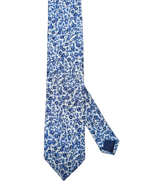 Corbata regular de seda estampado floral para hombre 1