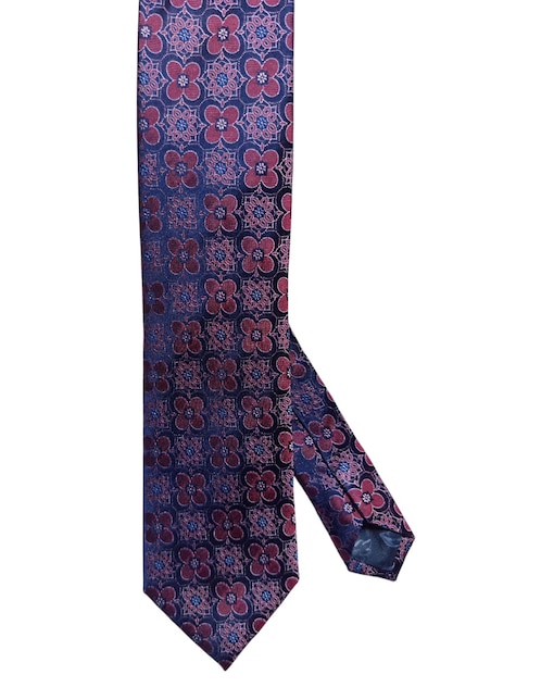 Corbata regular de seda estampado floral para hombre 1